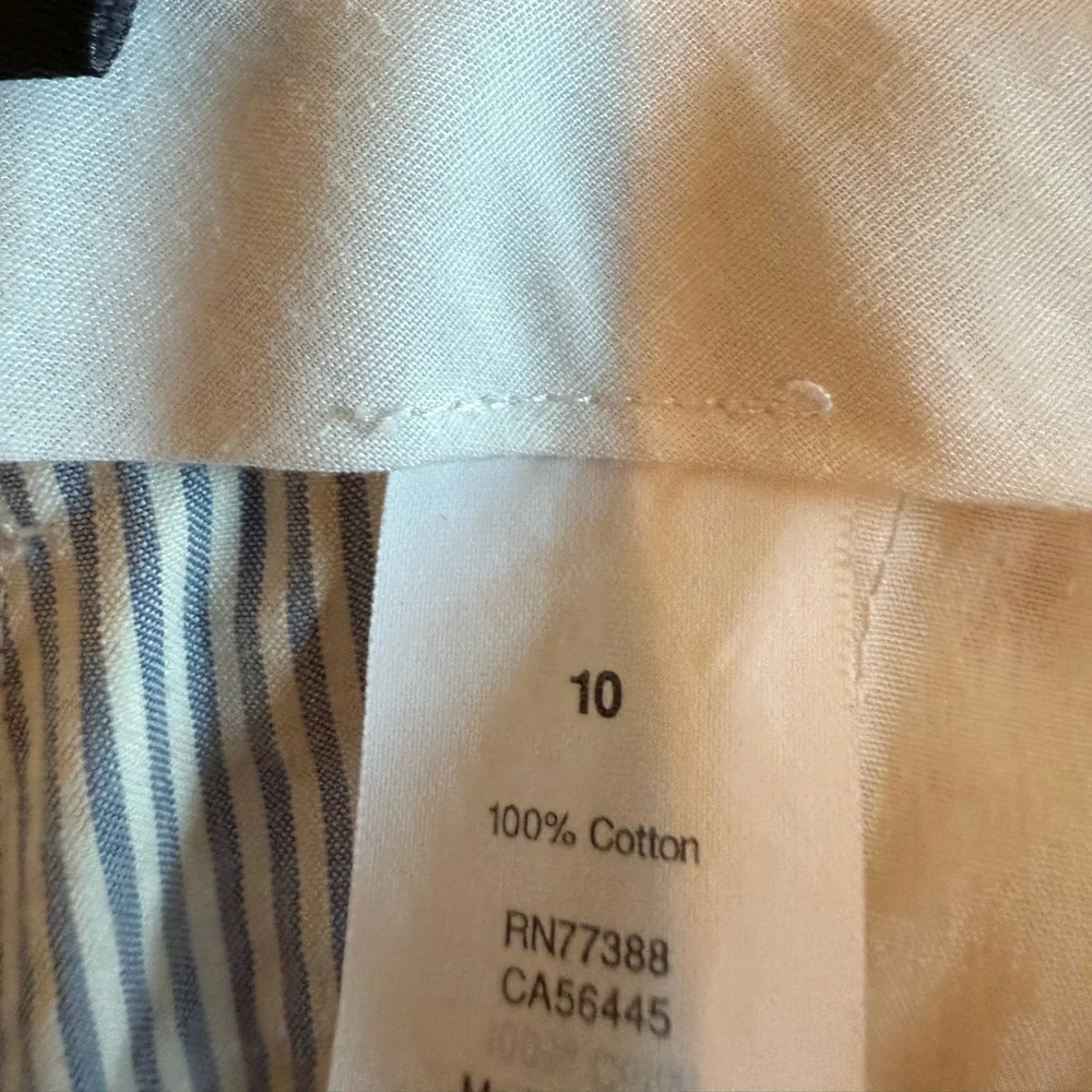 J Crew Women's 10 Seersucker Pants Striped City Fit Beach coastal Preppy Travel‎